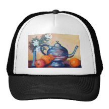 silver teapot mesh hat