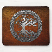 Silver Tree of Life Mouse Mat