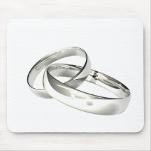Silver Wedding Bands Save the Date Mousepads