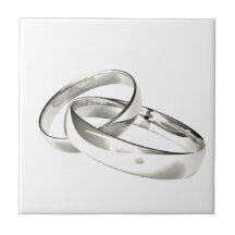 Silver Wedding Bands Save the Date Tile
