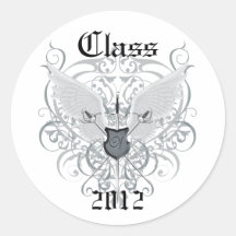 Silver Winged Swords Class of Graduation Sticker