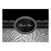 Silver Zebra Thank You Cards