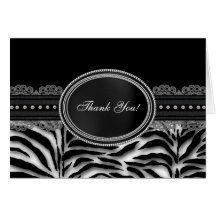 Silver Zebra Thank You Cards