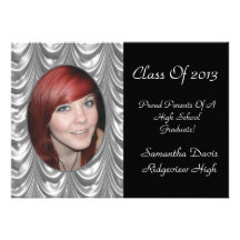 Silvery Swag Graduation Add Your Photo Custom Invite