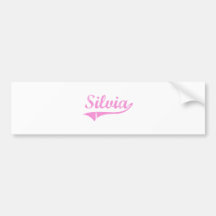 Silvia Classic Style Name Bumper Stickers