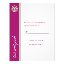 Simcha Bat Mitzvah Reply Personalised Invitation
