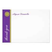 Simcha Purple Bat Mitzvah Thank You Invitations