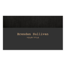 Simple and Classic Faux  Black Linen Business Card