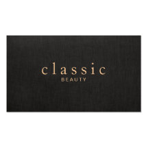 Simple and Elegant Beauty Black Linen Look Business Card Templates