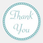 Simple Aqua Blue Thank You Stickers