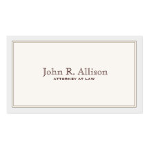 Simple Attorney Ivory with Border Business Card