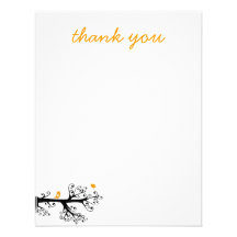 Simple Birds on Tree Branch thank you Custom Invite