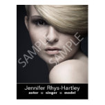 Simple Black Panel Headshot Post Card