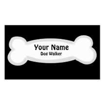 Simple custom dog bone pet care business cards
