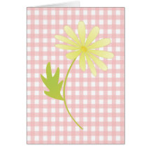 Simple Daisy on Pink Gingham Card