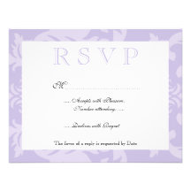 Simple Damask Lilac RSVP Invites
