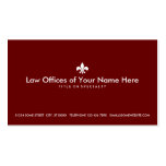 simple fleur de lys law office business card