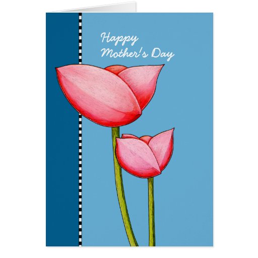 Simple Flowers blue Mother's Day Card