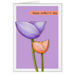 Simple Flowers purple orange Mothers Day Card