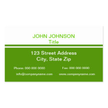 Simple Green and White Business Card