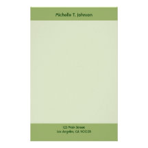 simple green border stationery paper