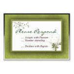 Simple Green Wedding Floral RSVP Business Card Template