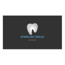 Simple Grey Blue Dentist Business Card