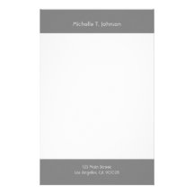 simple grey border custom stationery