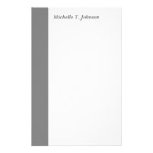 simple grey border customised stationery