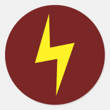 Simple Lightning Bolt Round Sticker
