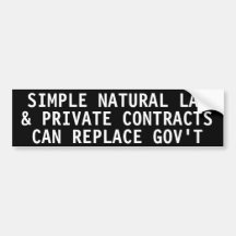 Simple natural law & private contracts bumper stickers