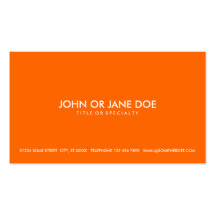 simple orange business card template