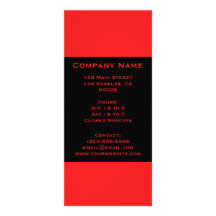 simple orange red black customised rack card