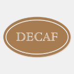 Simple Oval Decaf Label, Brown Oval Sticker