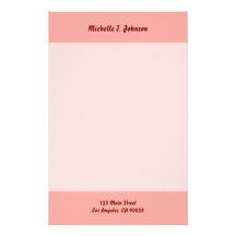 simple pink border personalized stationery