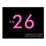 Simple Pink Customisable Save the Date Postcards