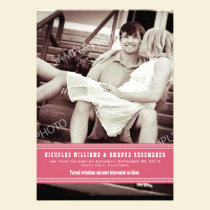 Simple Pink Ribbon Save the Date Announcement invitations