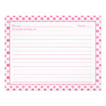 Simple Pink White Polka Dot Recipe Card
