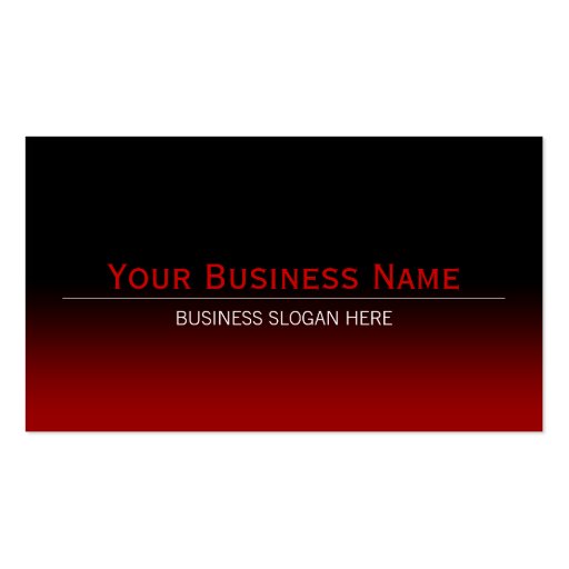 Simple Plain Modern Black & Red Gradient Business Cards
