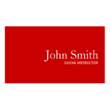 Simple Plain Red Diving Business Card