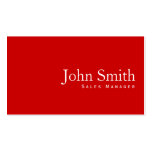 Simple Plain Red Sales Manager Business Card
