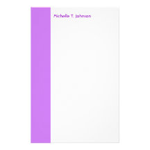 simple purple border personalised stationery