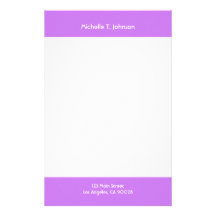 simple purple border stationery
