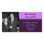 simple purple pink graduation personalized photo card