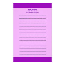 Simple purple stationery