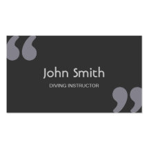 Simple Quotation Marks Diving Business Card