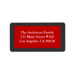simple red address label