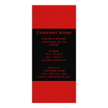 simple red black customised rack card