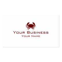 SImple red Crab custom business cards