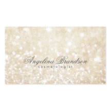 Simple Shimmering Cream Cosmetologist Card Business Card Templates